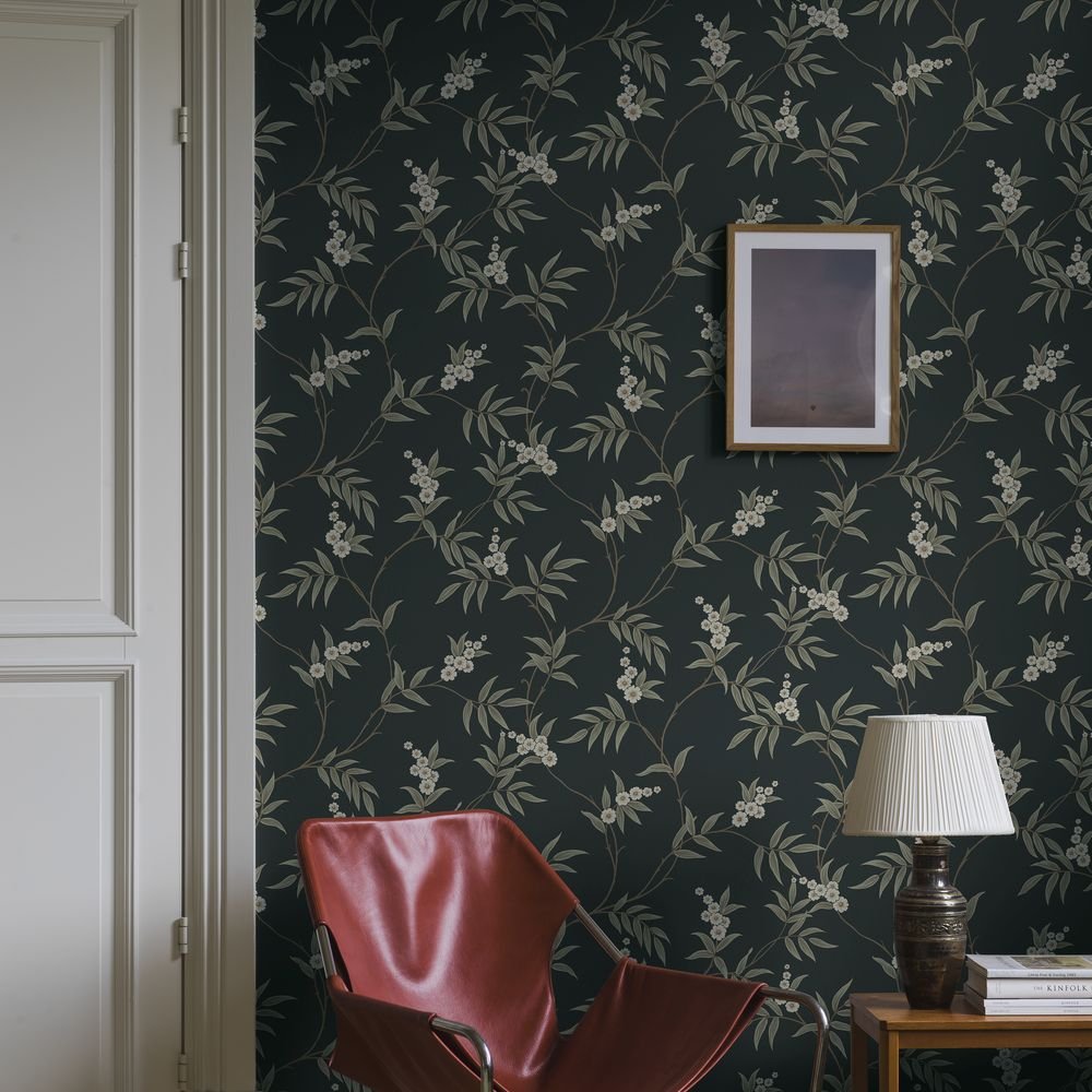 Floral Tree Wallpaper - Black - Boråstapeter - 7765 - Premier Wallcovering