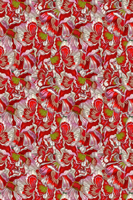 Florama Fabric - Scarlet - Timorous Beasties - JNGL/DIGIP/FRMA/1295/01 - Premier Wallcovering