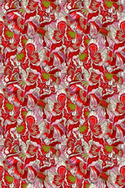 Florama Wallpaper - Scarlet - Timorous Beasties - JNGL/FRMA/SMM/01 - Premier Wallcovering