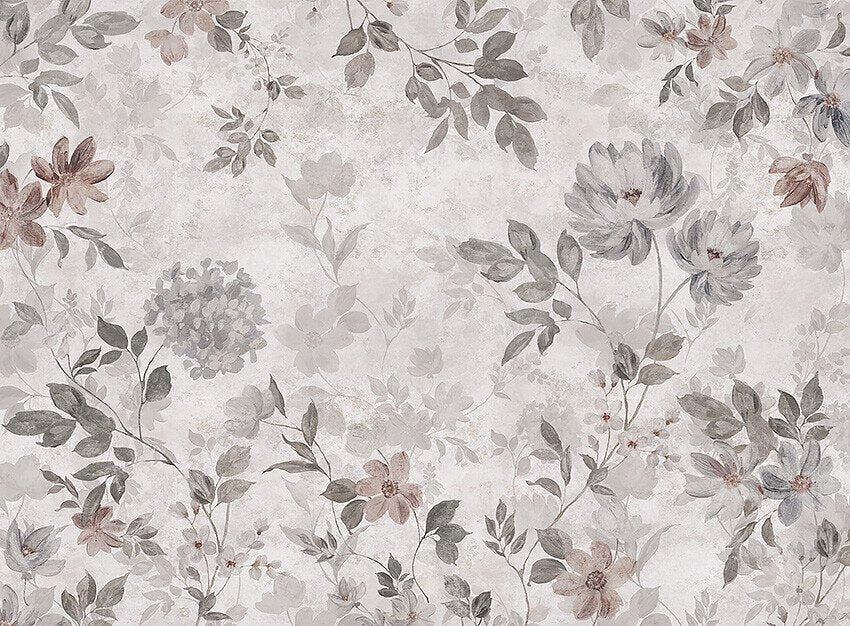 Florence Wall Mural - Grey/ Muted Green/ Pink - Boråstapeter - 3594 - Premier Wallcovering