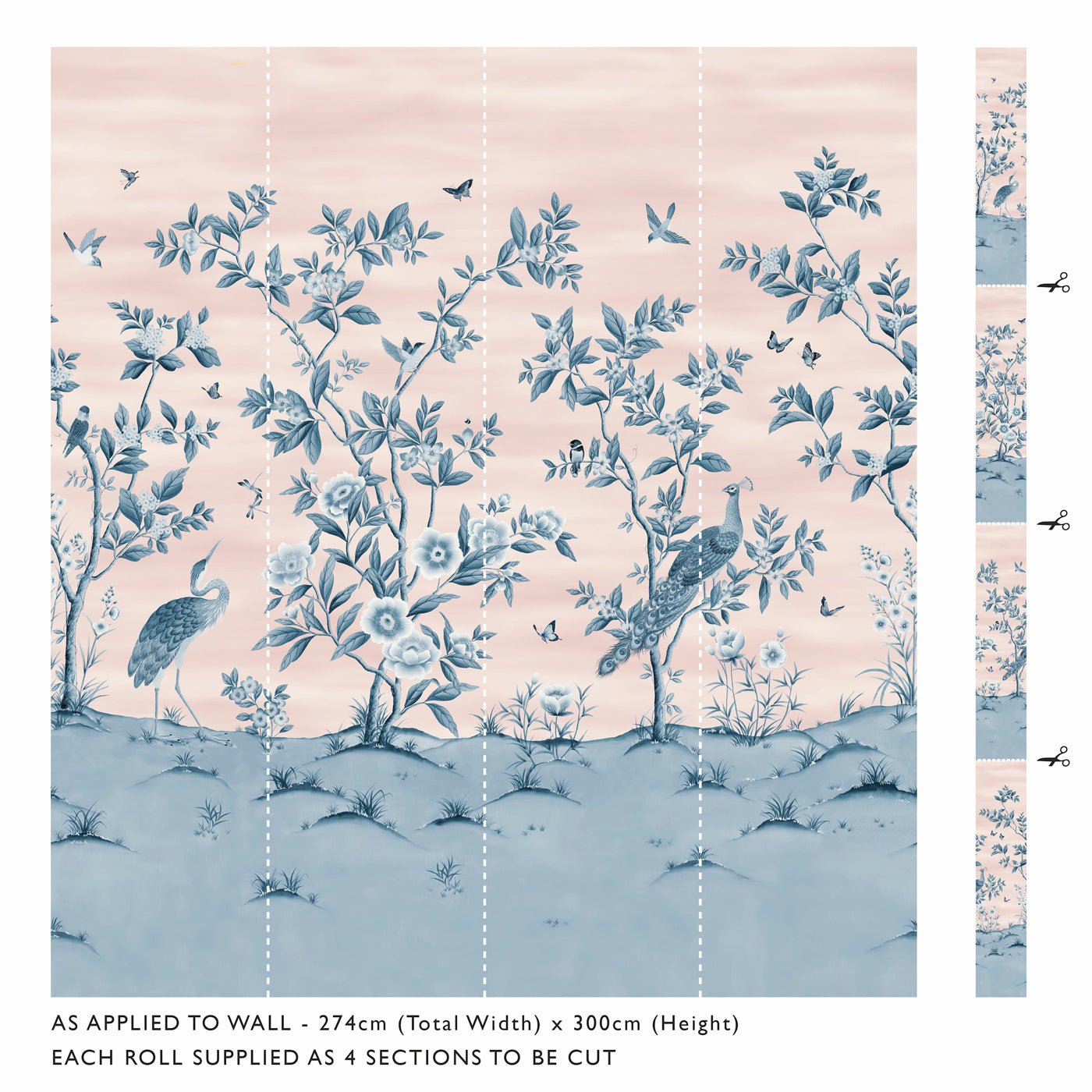 Florence Wallpaper - Powder/ China Blue - HDHW112890 - Harlequin - Premier Wallcovering