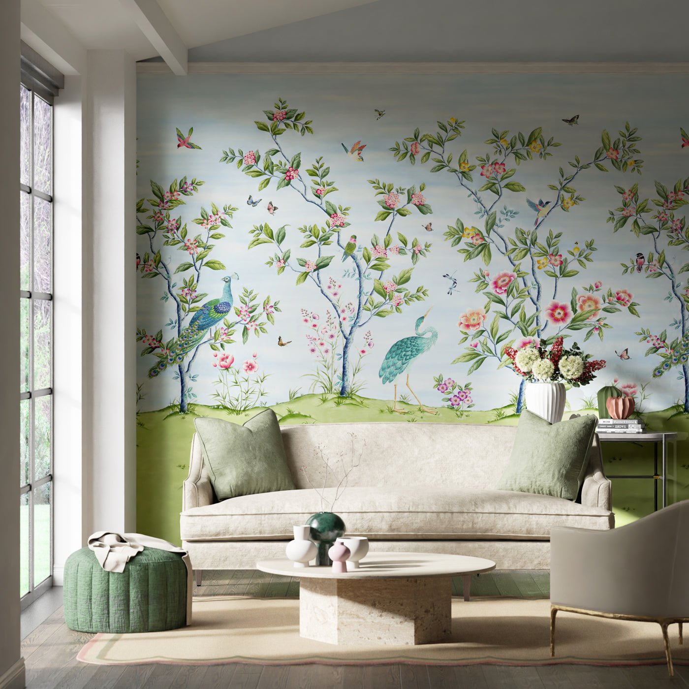Florence Wallpaper - Sky/Meadow/Blossom - HDHW112889 - Harlequin - Premier Wallcovering