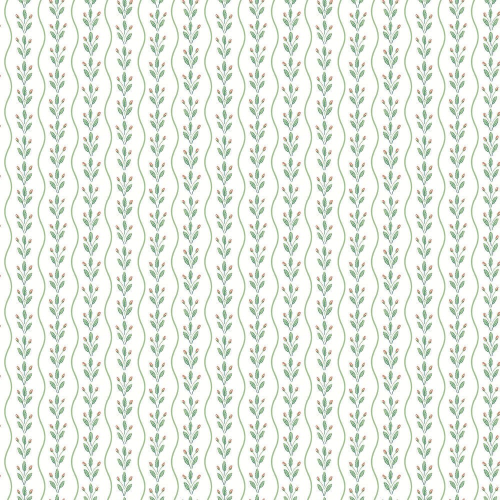 Flower Buds Wallpaper - Green - Boråstapeter - 7778 - Premier Wallcovering