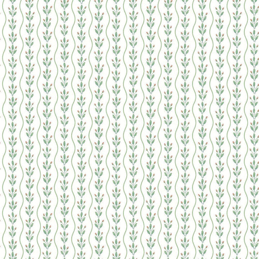 Flower Buds Wallpaper - Green - Boråstapeter - 7778 - Premier Wallcovering