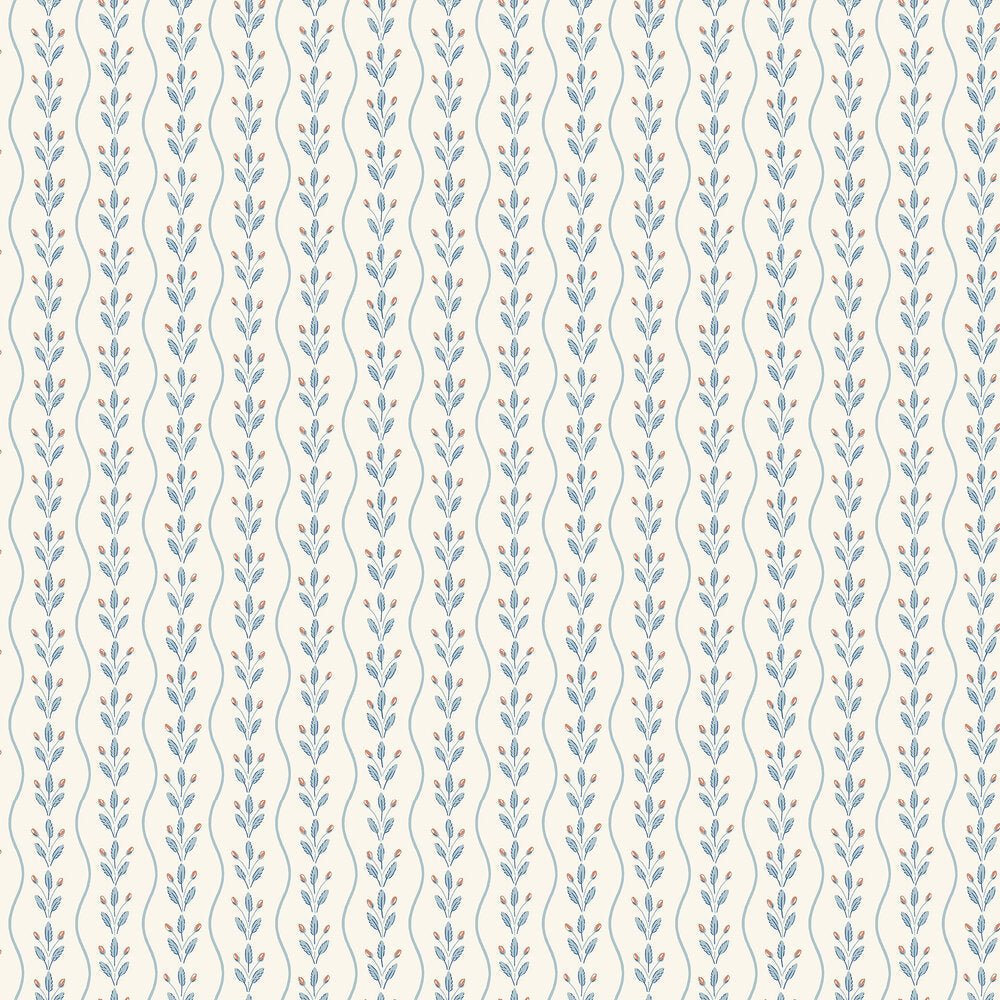 Flower Buds Wallpaper - Blue - Boråstapeter - 7779 - Premier Wallcovering