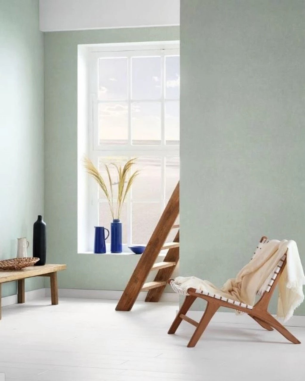 Flower Market Cotton Touch Wallpaper - Gris Bleute - Casadeco - 82389338 - Premier Wallcovering