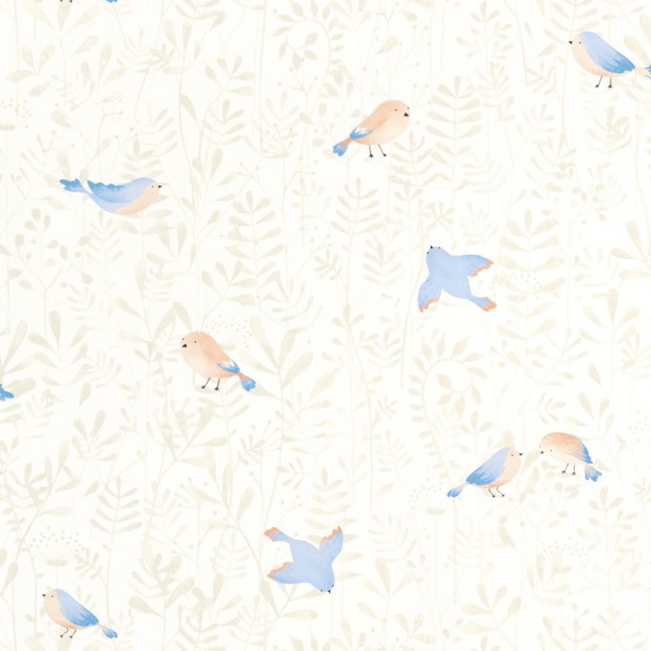 Flying Bird Once Upon A Time Wallpaper - Bleu Ciel - Casadeco - 88316471 - Premier Wallcovering