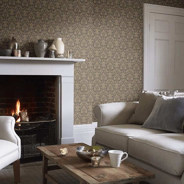 Foglavik Wallpaper - Black / Gold - Boråstapeter - 4522 - Premier Wallcovering
