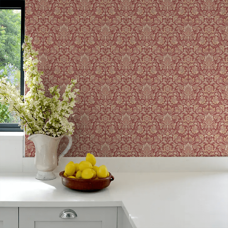 Foglavik Wallpaper - Red / Gold - Boråstapeter - 4523 - Premier Wallcovering