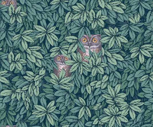 Foglie e Civette Wallpaper - Viridian - 123/11051 - Cole & Son - Premier Wallcovering