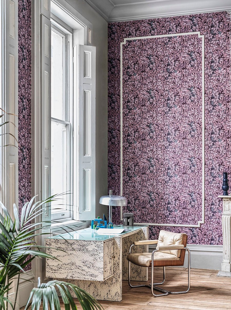 Foglie e Scimmie Wallpaper - Blush with Blue - 123/10048 - Cole & Son - Premier Wallcovering