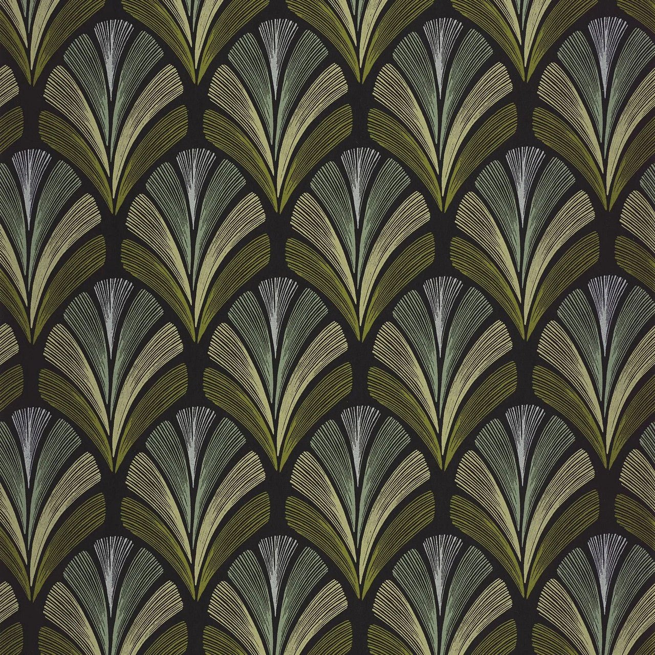 Folies St James Annees Folles Wallpaper - Vert Olive - Casadeco - 201057873 - Premier Wallcovering