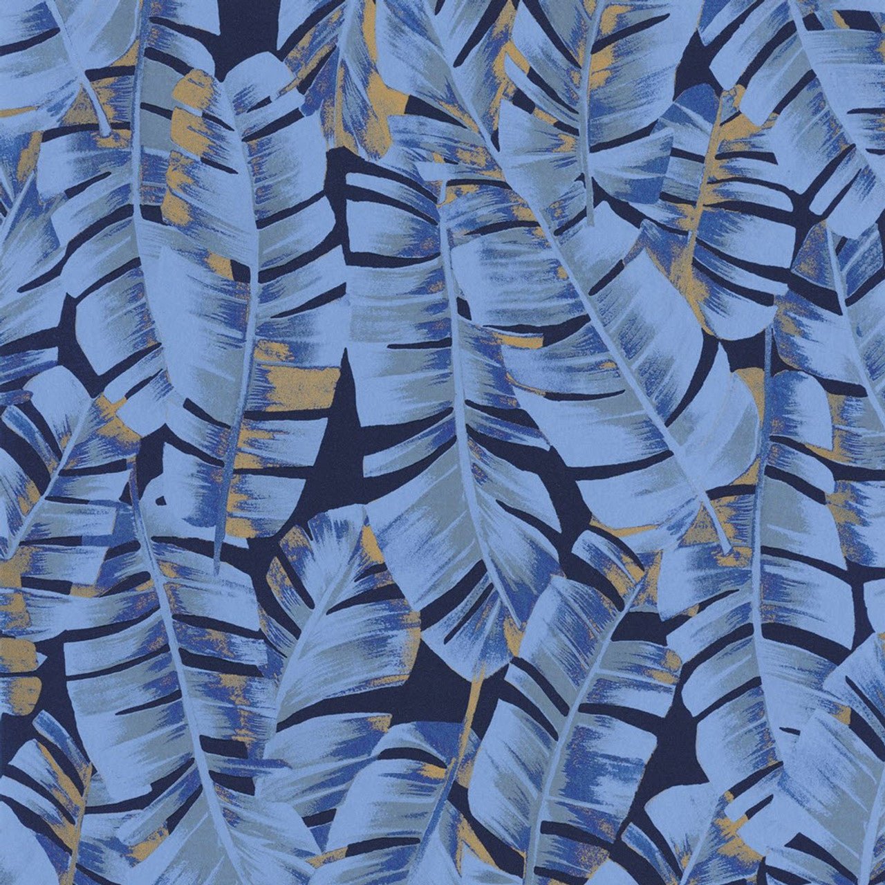 Folium Botanica Wallpaper - Bleu Encre - Casadeco - 85946755 - Premier Wallcovering