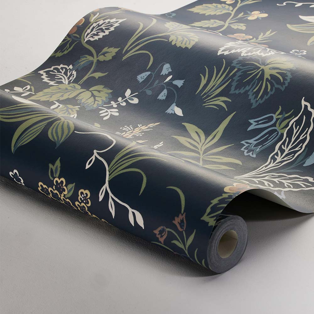 Folklore Wallpaper - Midnight Blue - Boråstapeter - 3262 - Premier Wallcovering