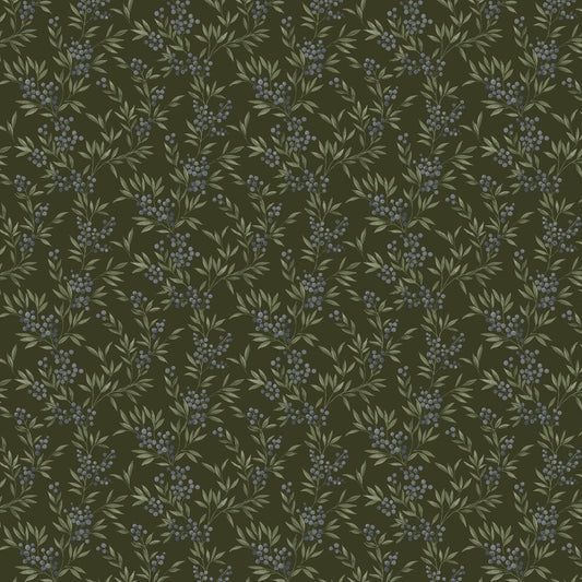 Forest Berries Wallpaper - Deep Green - Boråstapeter - 4715 - Premier Wallcovering