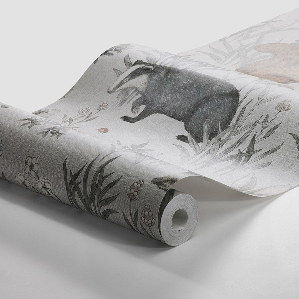 Forest Friends Wall Mural - Soft Grey - Boråstapeter - 7480 - Premier Wallcovering
