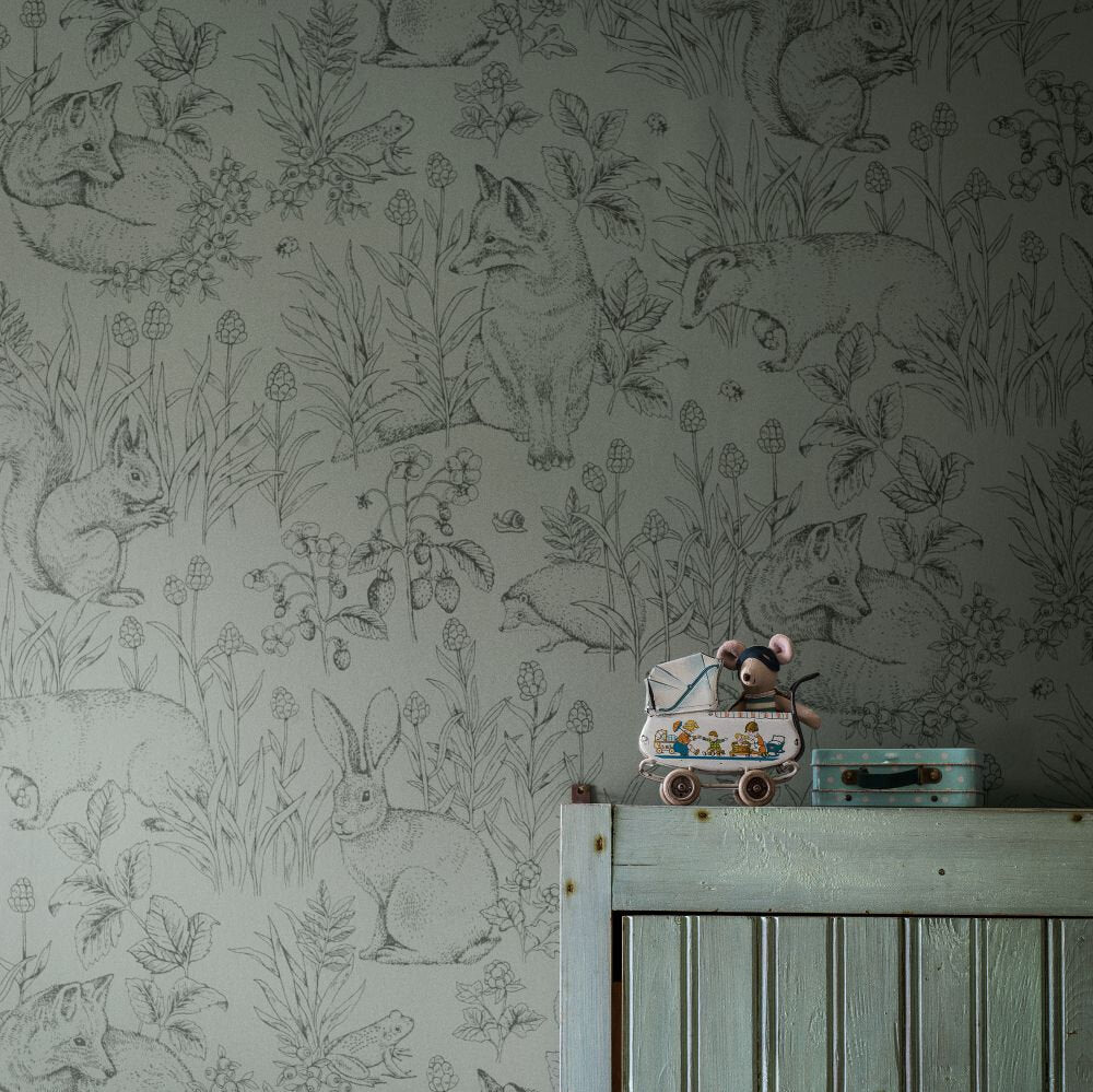 Forest Friends Wallpaper - Green - Boråstapeter - 7477 - Premier Wallcovering