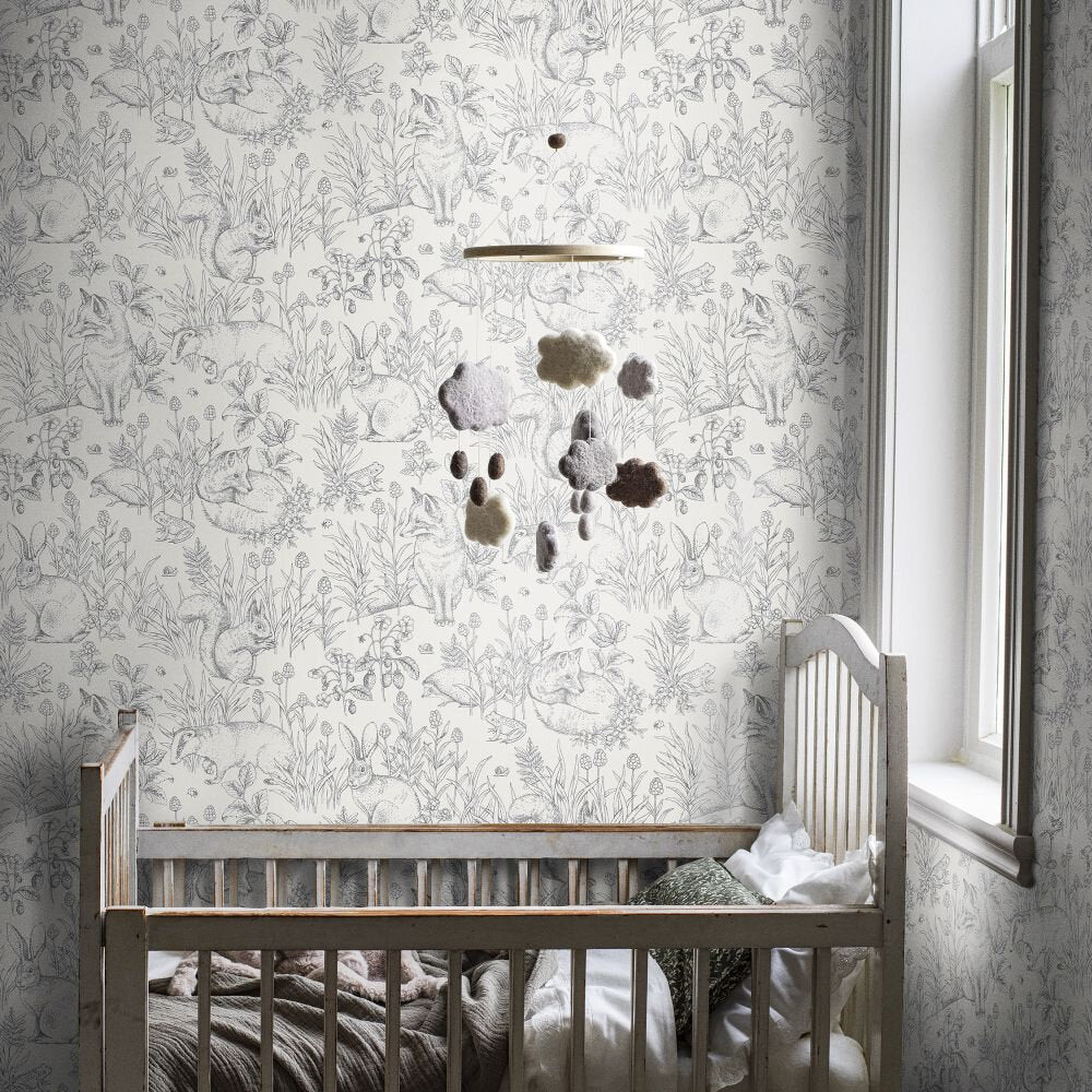 Forest Friends Wallpaper - Cream White - Boråstapeter - 7478 - Premier Wallcovering