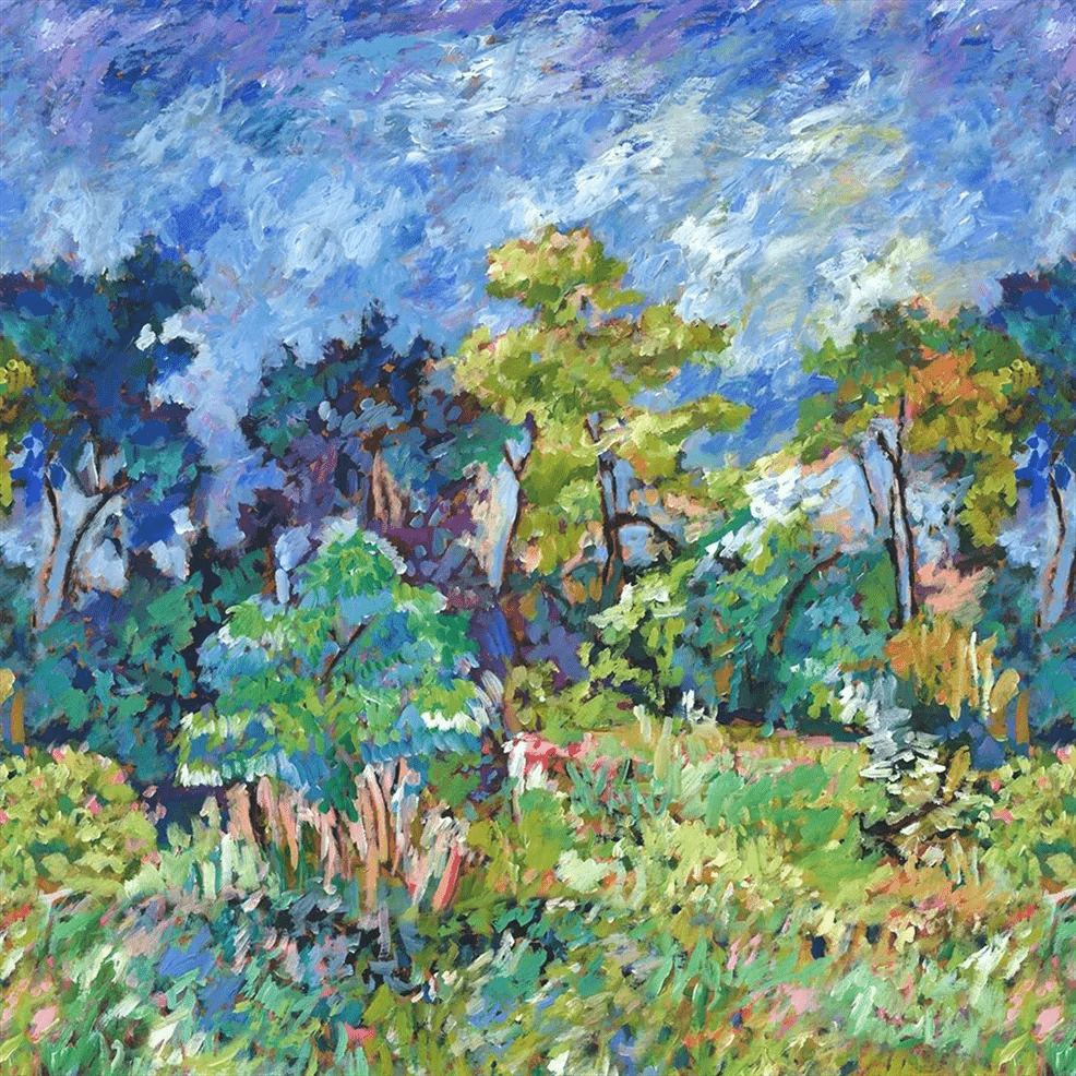 Foret Impressionniste Wallpaper - Cobalt - PDG1179/01 - Designers Guild