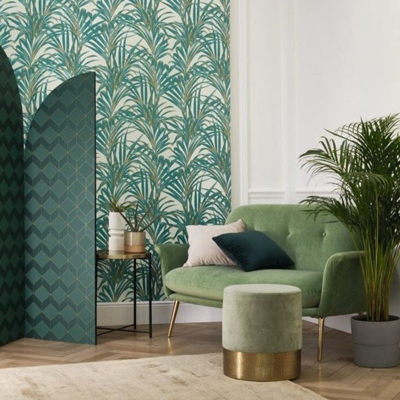 Fougeres 1930 Wallpaper - Vert And Or - Casadeco - 28927222 - Premier Wallcovering