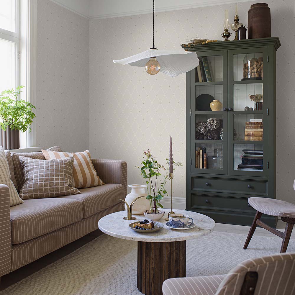 Fredrik Wallpaper - Cream/ Gold - Boråstapeter - 3281 - Premier Wallcovering