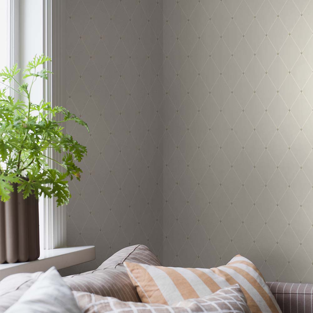 Fredrik Wallpaper - Cream/ Gold - Boråstapeter - 3281 - Premier Wallcovering