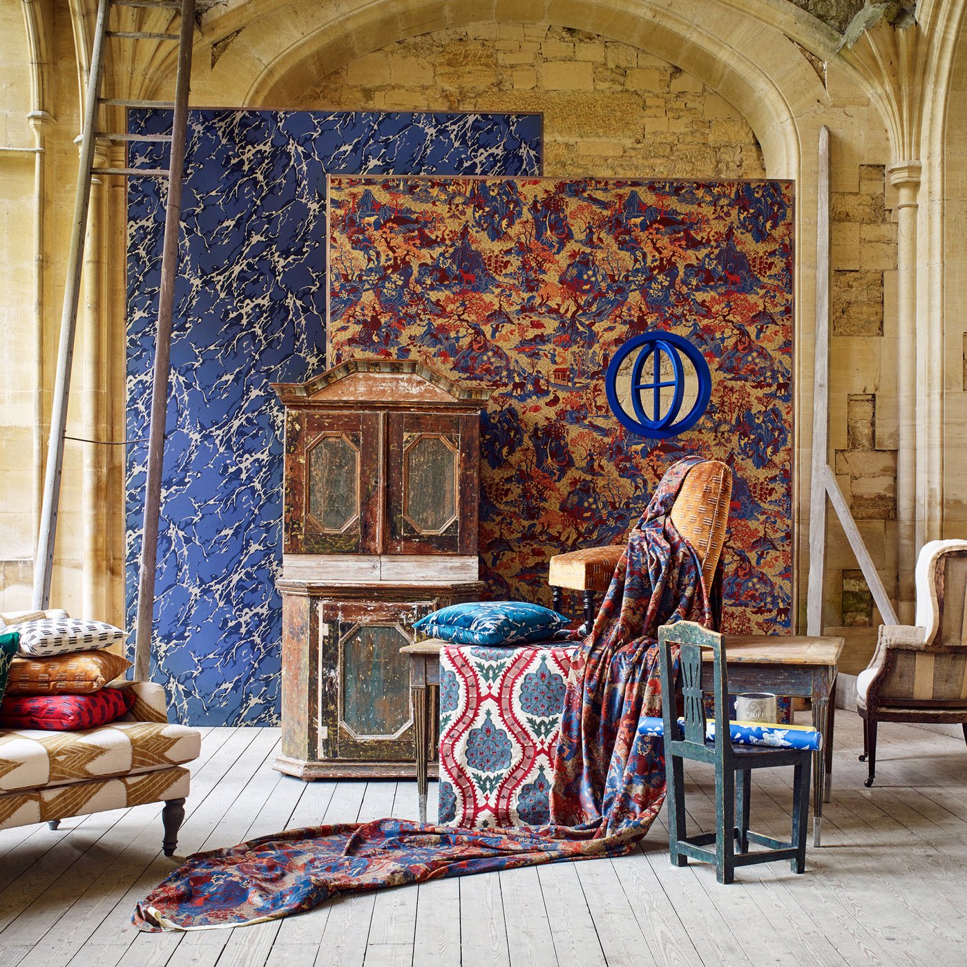 French Marble Wallpaper - Reign Blue - ZCOT313025 - Zoffany