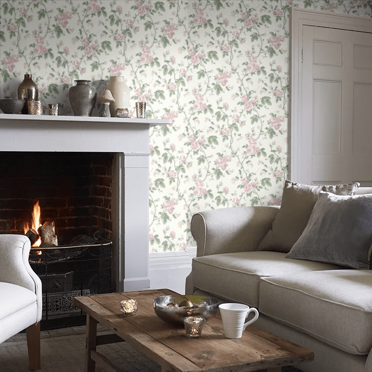 French Roses Wallpaper - Pink - Boråstapeter - 7212 - Premier Wallcovering