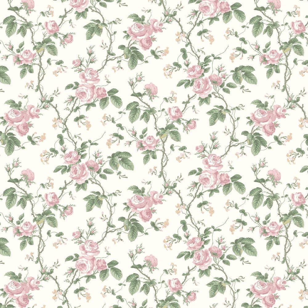 French Roses Wallpaper - Pink - Boråstapeter - 7212 - Premier Wallcovering