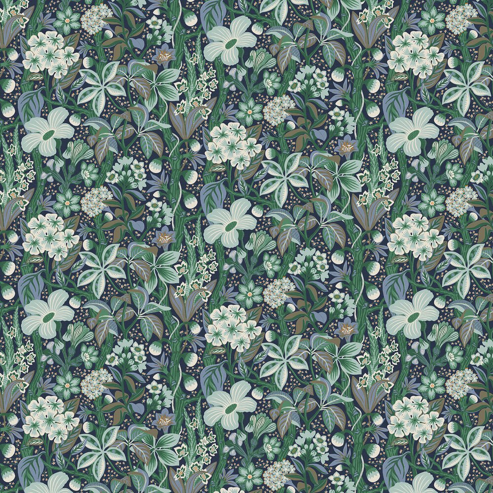 Friviva Wallpaper - Teal - Boråstapeter - 2081 - Premier Wallcovering