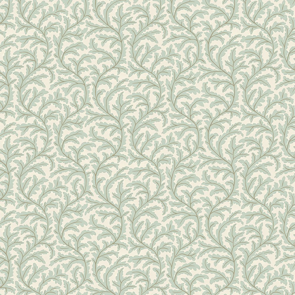 Frond Ogee Wallpaper - Radmoor Blue and Clarke White - Josephine Munsey - JMW-102531 - Premier Wallcovering