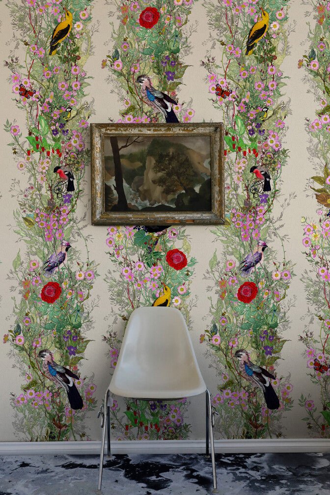 Fruit Looters Wallpaper - Bone - Timorous Beasties - BTN/TFL/TXMT/02 - Premier Wallcovering