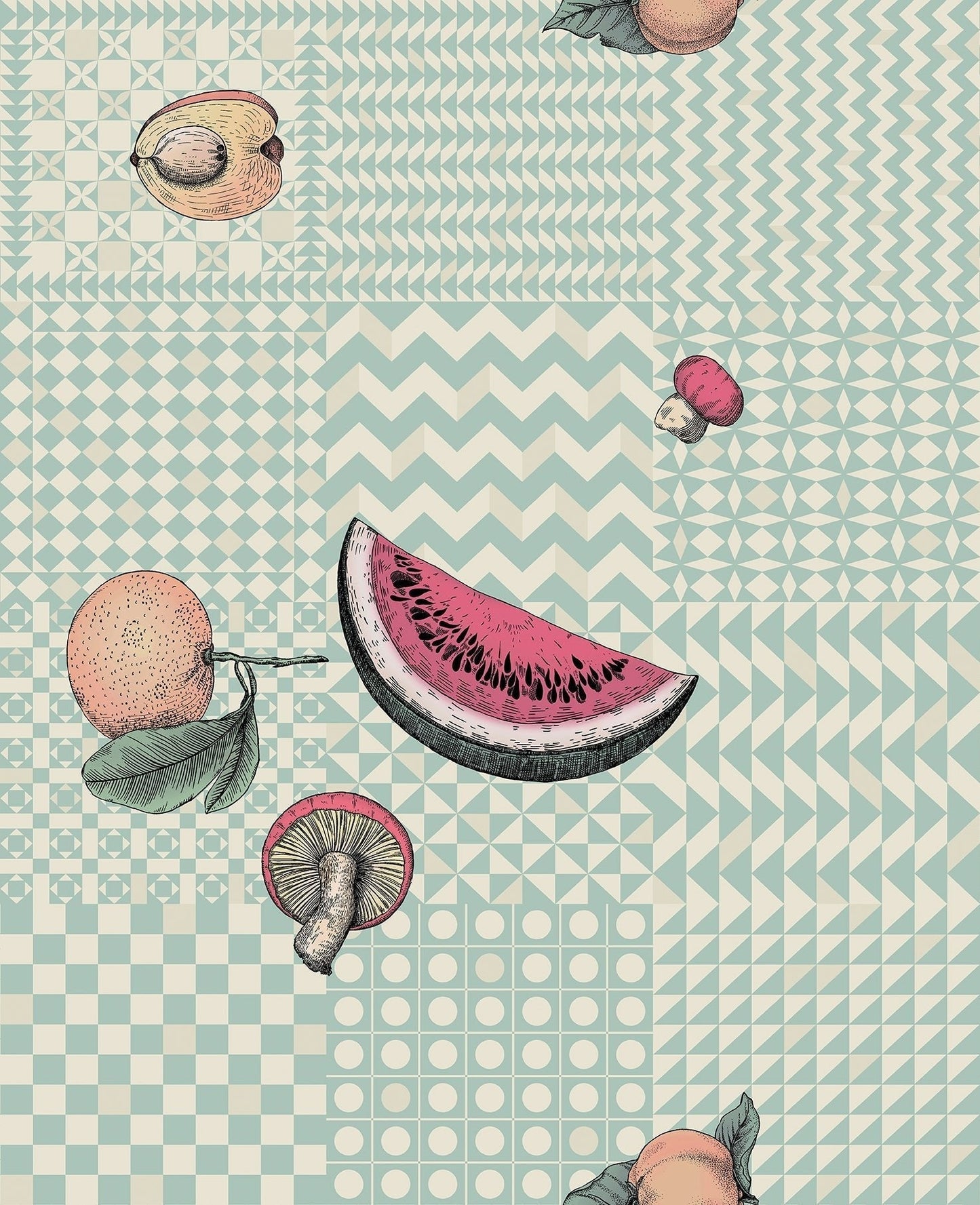 Frutta e Geometrico Wallpaper - Pastel - 123/6029 - Cole & Son - Premier Wallcovering