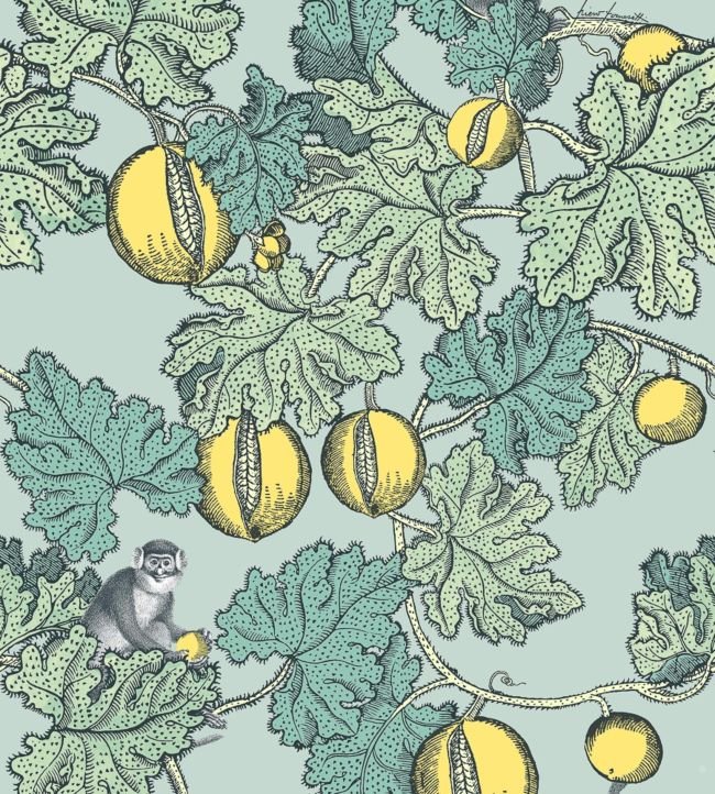 Frutto Proibito Wallpaper - Print Room Blue & Lemon - 114/1002 - Cole & Son - Premier Wallcovering