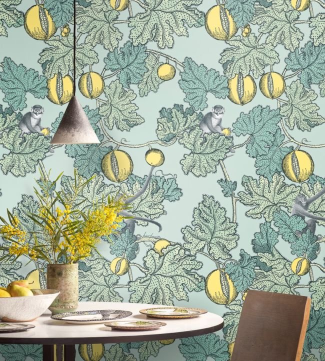 Frutto Proibito Wallpaper - Print Room Blue & Lemon - 114/1002 - Cole & Son - Premier Wallcovering