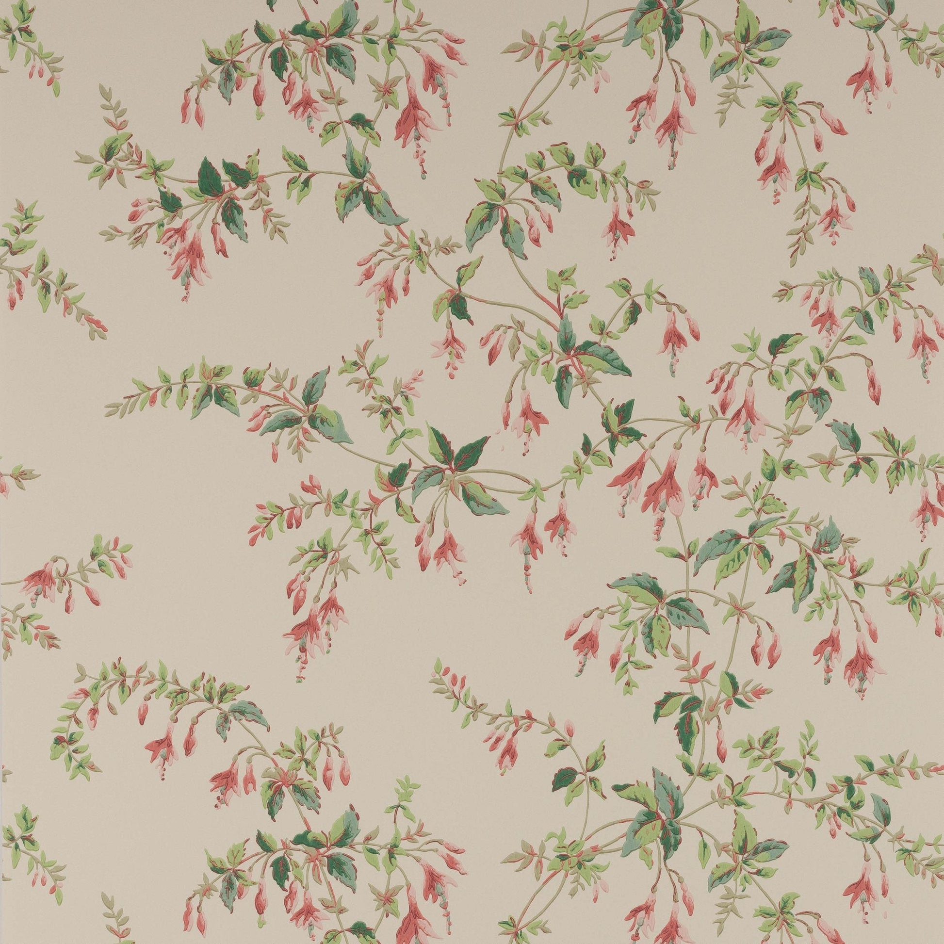 Fuchsia Wallpaper - Pink/Green - Colefax & Fowler - W7018 - 03
