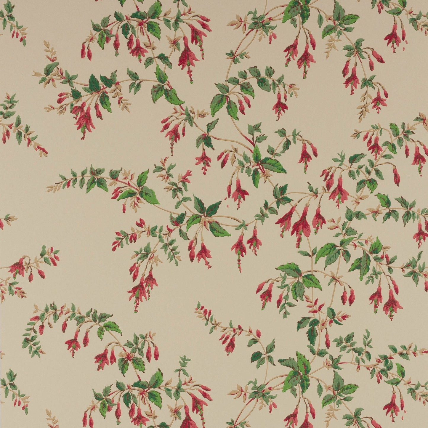 Fuchsia Wallpaper - Red/Forest - Colefax & Fowler - W7018 - 04