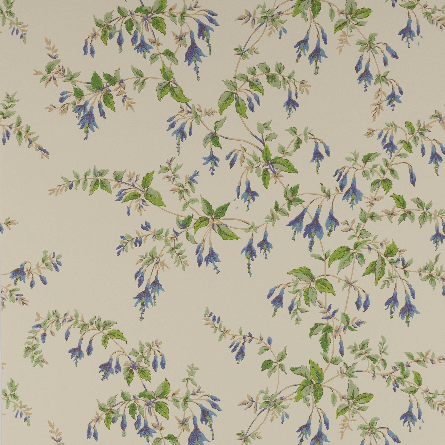Fuchsia Wallpaper - Blue/Leaf - Colefax & Fowler - W7018 - 01