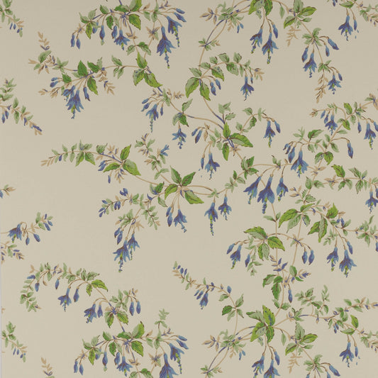 Fuchsia Wallpaper - Blue/Leaf - Colefax & Fowler - W7018 - 01