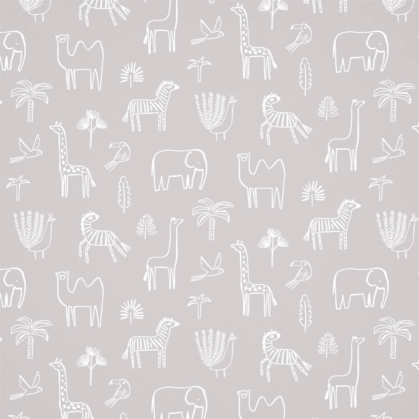 Funky Jungle Wallpaper - Stone - HLTF112629 - Harlequin - Premier Wallcovering