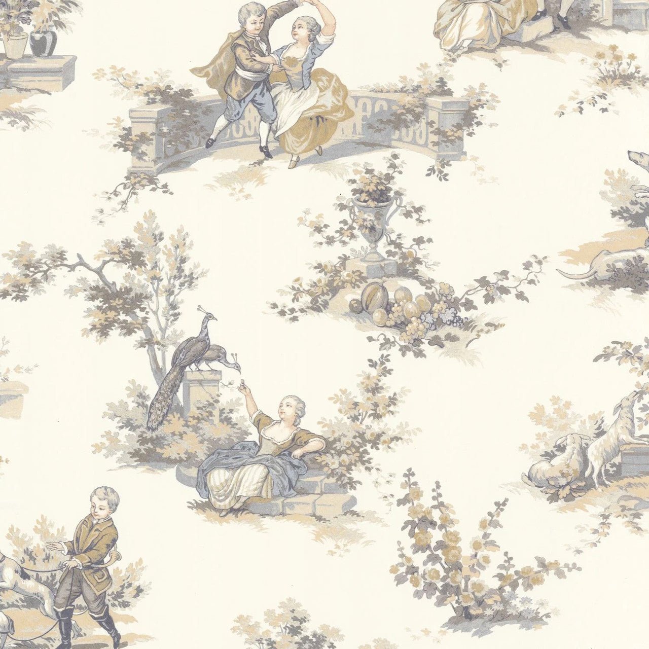 Gavotte Les Belles Toiles De Jouy Wallpaper - Beige Lin - Casadeco - 201731919 - Premier Wallcovering