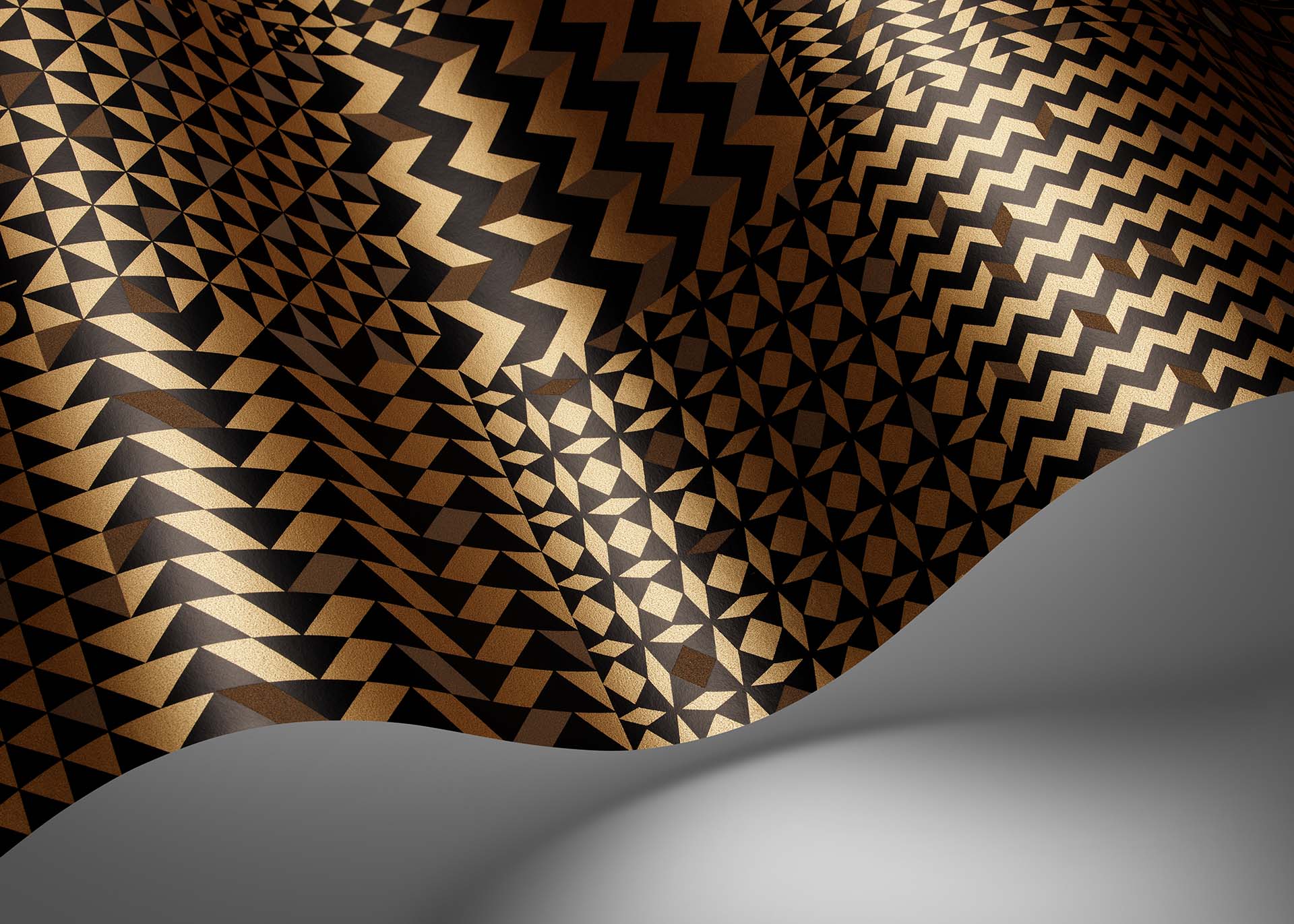 Geometrico Wallpaper - Black & Gold - 123/7036 - Cole & Son - Premier Wallcovering