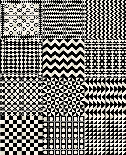 Geometrico Wallpaper - Black & White - 123/7032 - Cole & Son - Premier Wallcovering