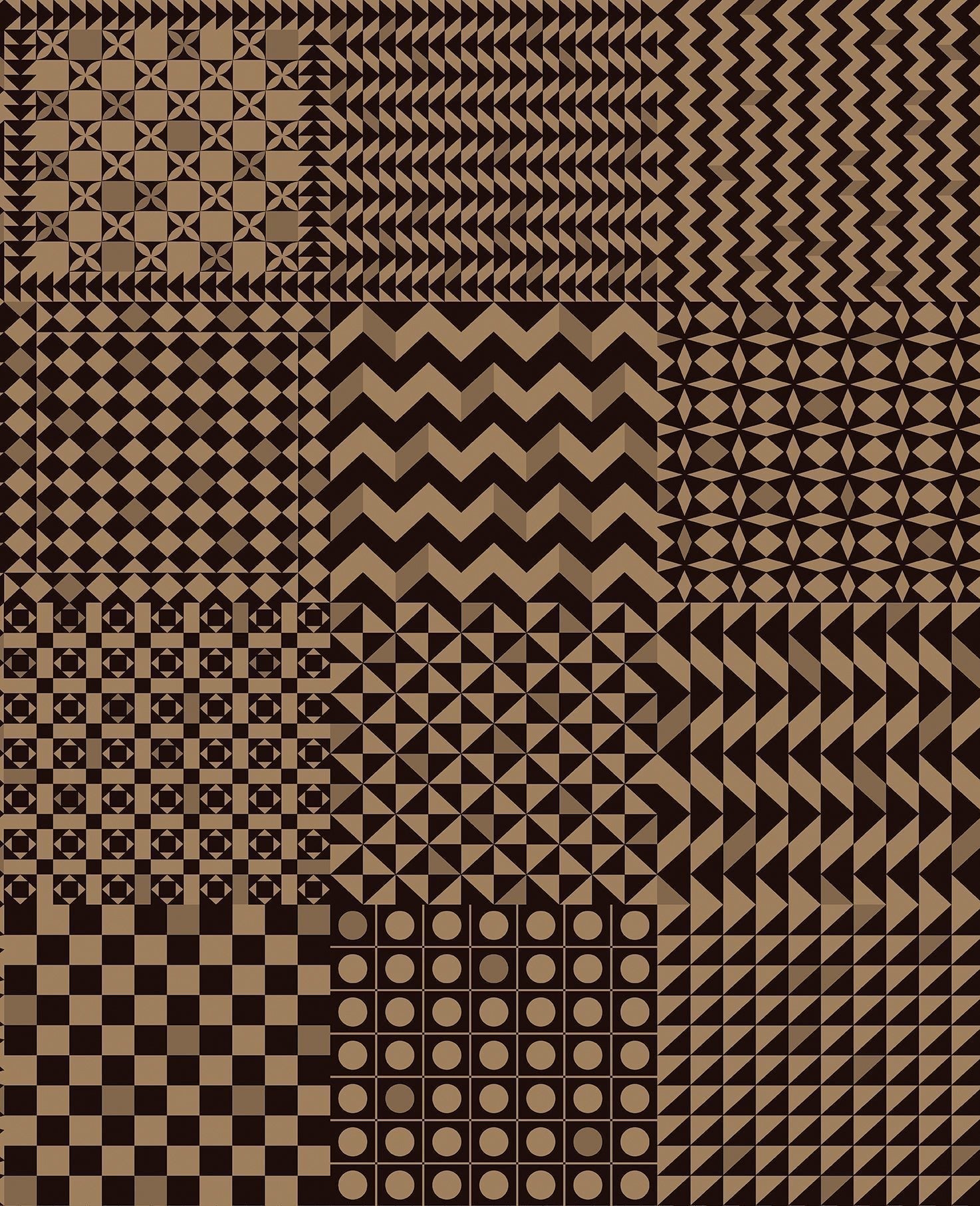 Geometrico Wallpaper - Black & Gold - 123/7036 - Cole & Son - Premier Wallcovering