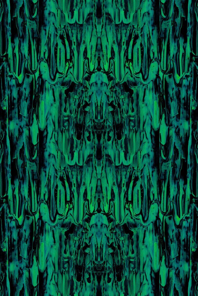 Gerhard Gum Foil Wallpaper - Green - Timorous Beasties - FOIL/GGUM/BLU/01 - Premier Wallcovering