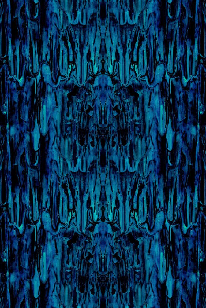 Gerhard Gum Foil Wallpaper - Blue - Timorous Beasties - FOIL/GGUM/BLU/02 - Premier Wallcovering