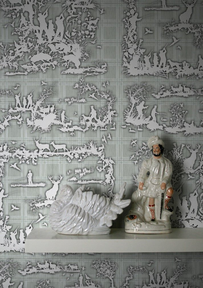 Glorious Twelfth Wallpaper - Grey - Timorous Beasties - TB/GLTW/MICA/02 - Premier Wallcovering