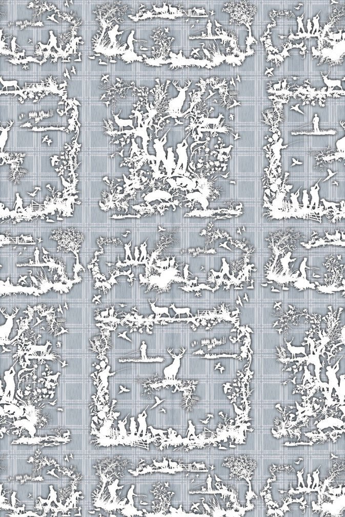 Glorious Twelfth Wallpaper - Blue - Timorous Beasties - TB/GLTW/MICA/03 - Premier Wallcovering