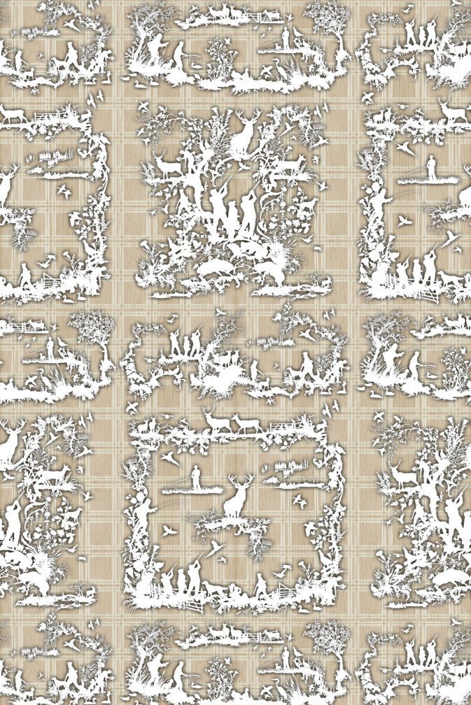 Glorious Twelfth Wallpaper - Beige - Timorous Beasties - TB/GLTW/MICA/01 - Premier Wallcovering