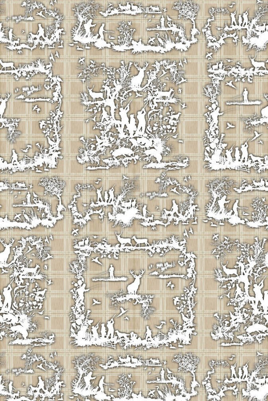 Glorious Twelfth Wallpaper - Beige - Timorous Beasties - TB/GLTW/MICA/01 - Premier Wallcovering